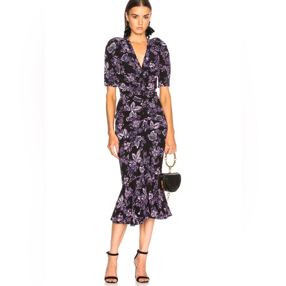 Veronica Beard Kent Dress Floral Purple